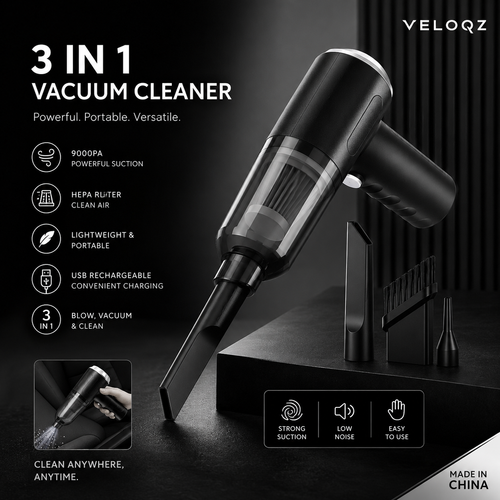 3 In 1 Car Mini Vacuum Cleaner