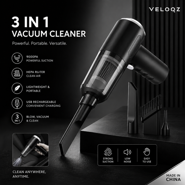 3 In 1 Car Mini Vacuum Cleaner